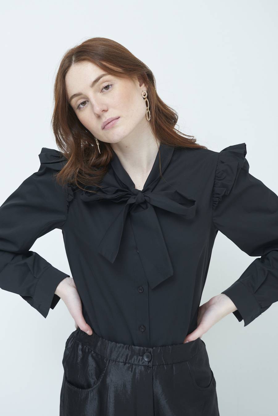 Kikisix CAMICIA NODO DAV. NERO