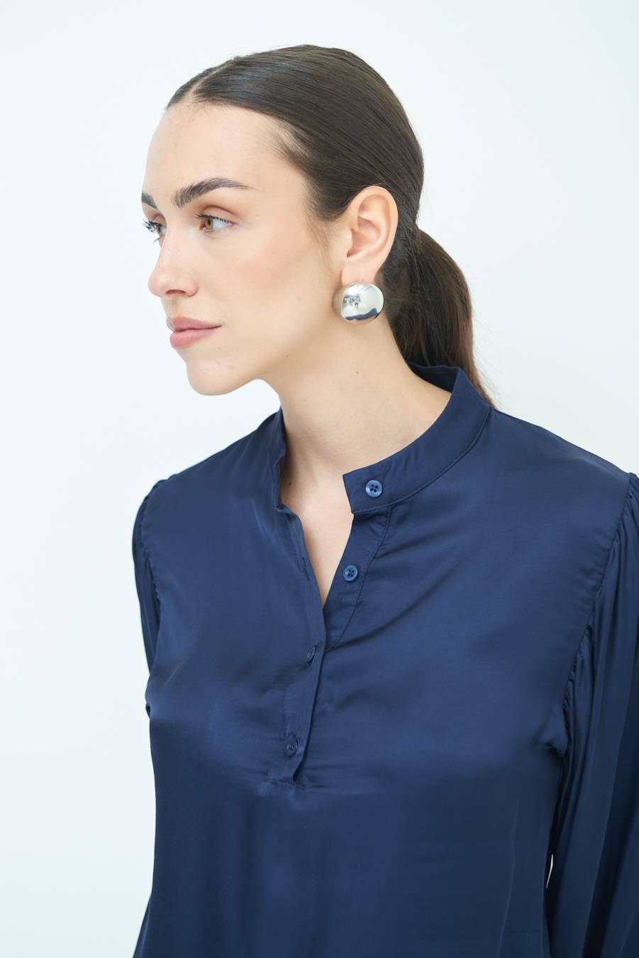 Kikisix CAMICIA POLO RASO VISCOSA BLU