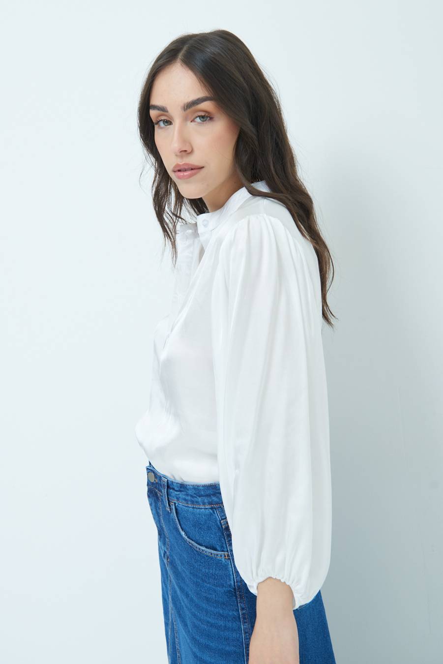 Kikisix CAMICIA POLO RASO VISCOSA BURRO