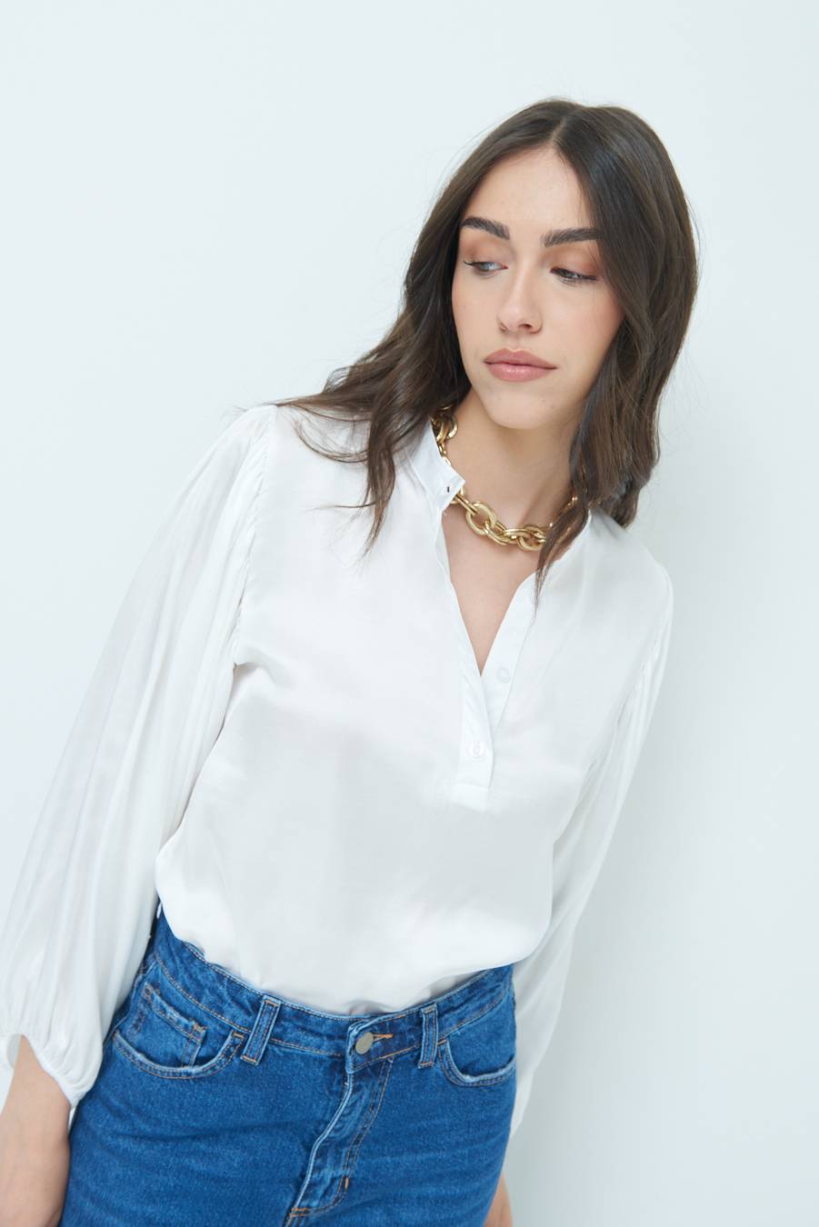 Kikisix CAMICIA POLO RASO VISCOSA BURRO