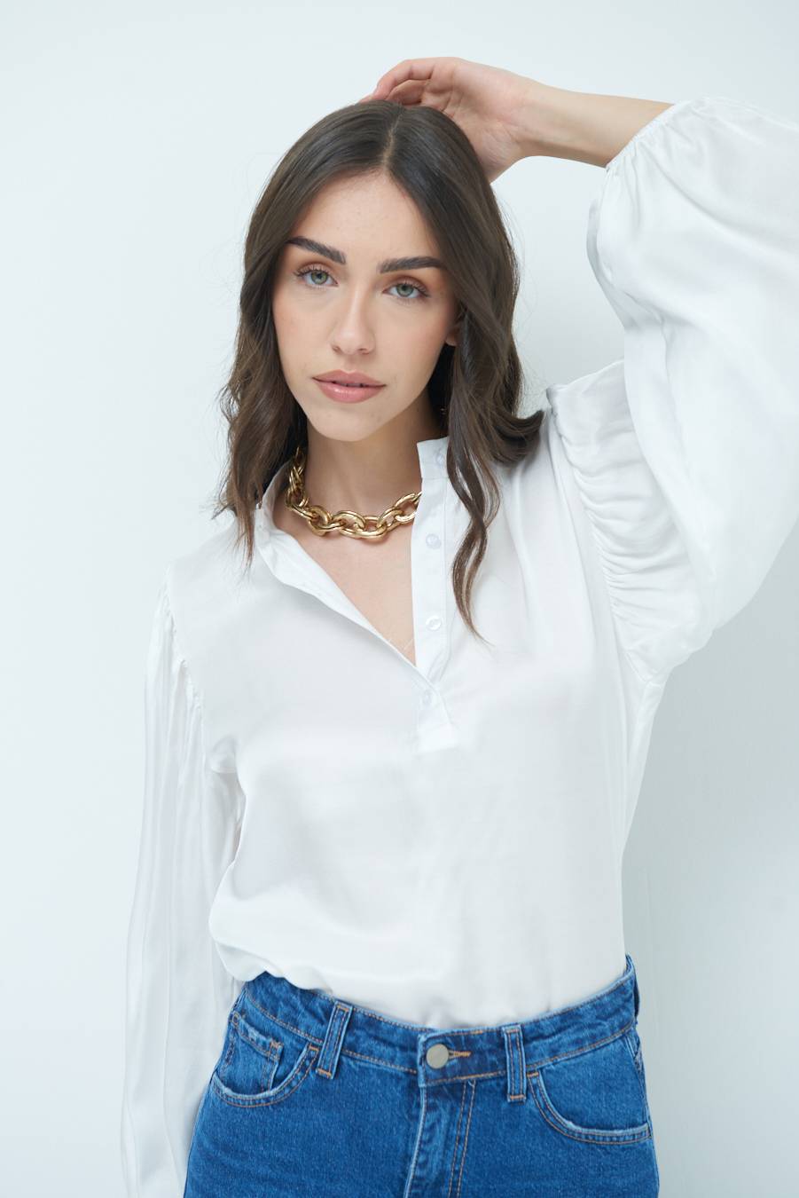 Kikisix CAMICIA POLO RASO VISCOSA BURRO