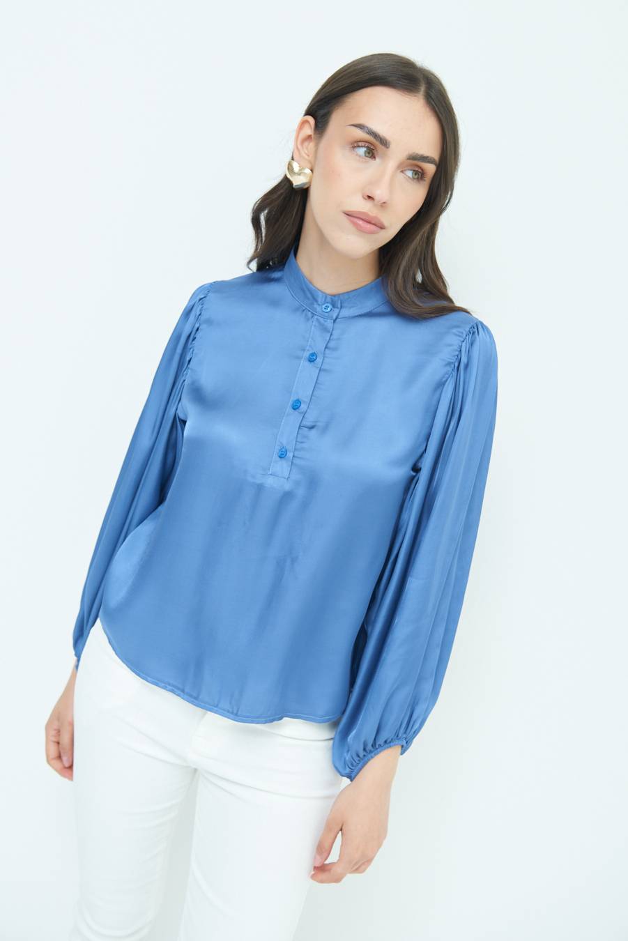 Kikisix CAMICIA POLO RASO VISCOSA POLVERE