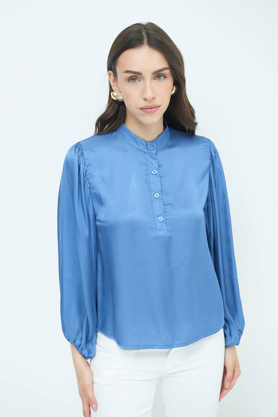 Kikisix CAMICIA POLO RASO VISCOSA POLVERE