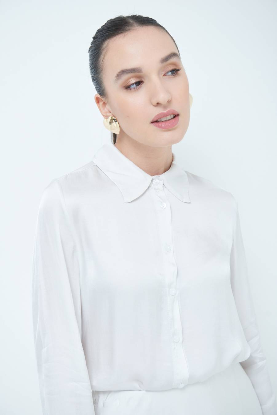 Kikisix CAMICIA RASO VISCOSA BEIGE