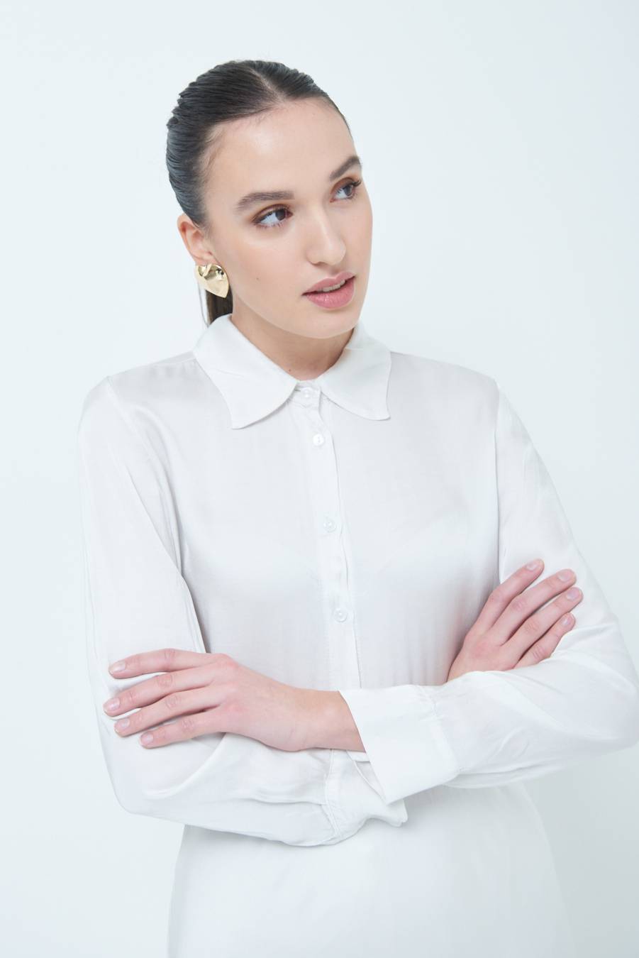 Kikisix CAMICIA RASO VISCOSA BEIGE
