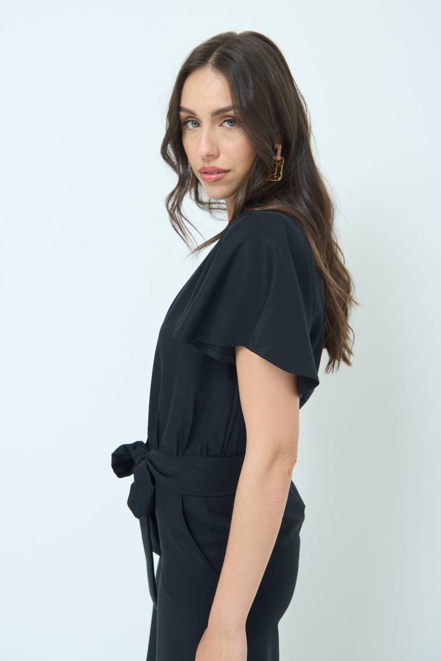 Kikisix CAMICIA SCOLLO AMPIO NERO