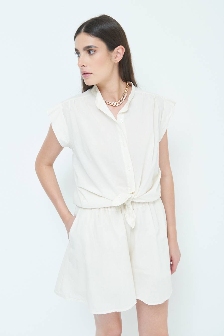 Kikisix CAMICIA SMANICATA CON NODO BURRO