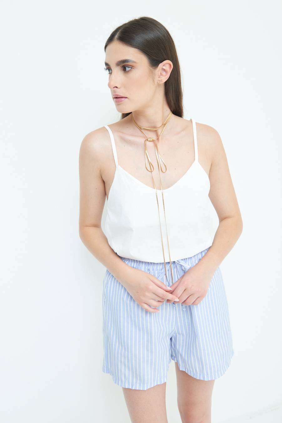 Kikisix CANOTTA SVASATA POPELINE BURRO