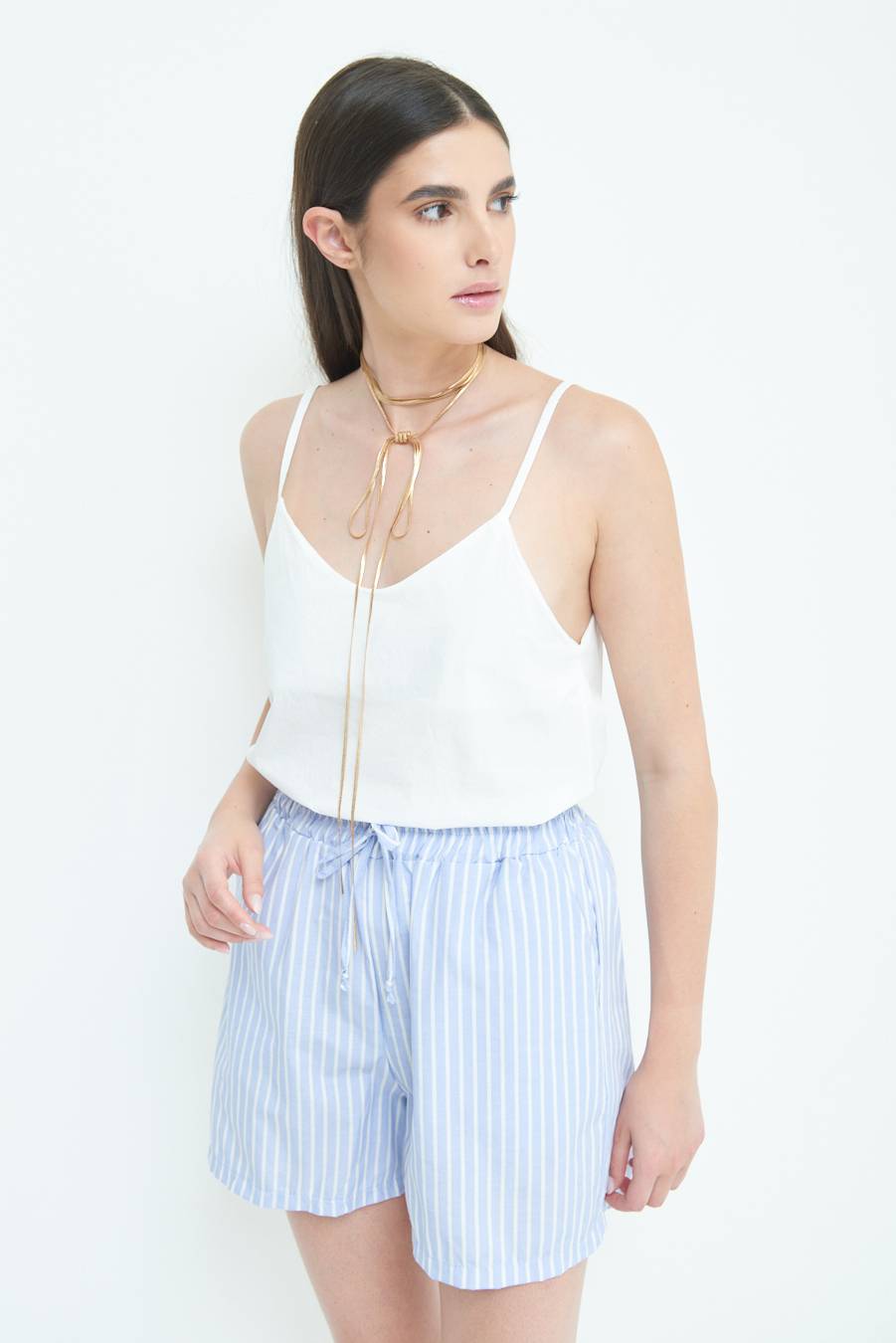 Kikisix CANOTTA SVASATA POPELINE BURRO