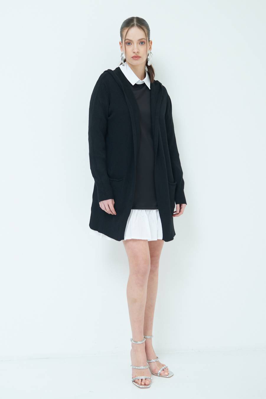 Kikisix CARDIGAN CON DUE TASCHE NERO