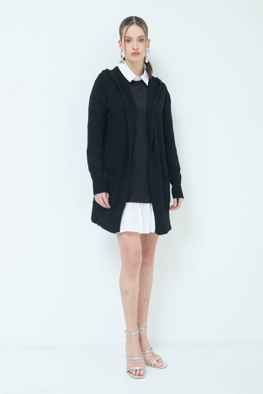 Kikisix CARDIGAN CON DUE TASCHE NERO