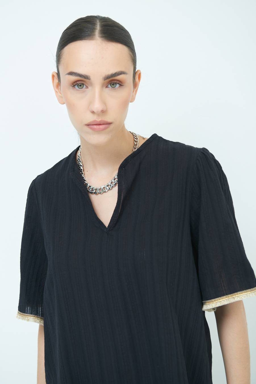 Kikisix CASACCA CON INSERTO ORO NERO