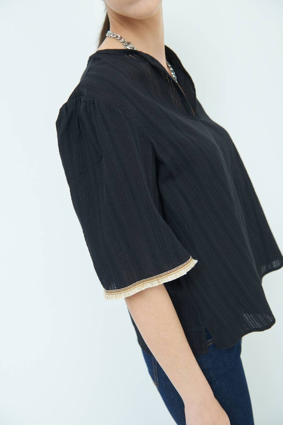 Kikisix CASACCA CON INSERTO ORO NERO