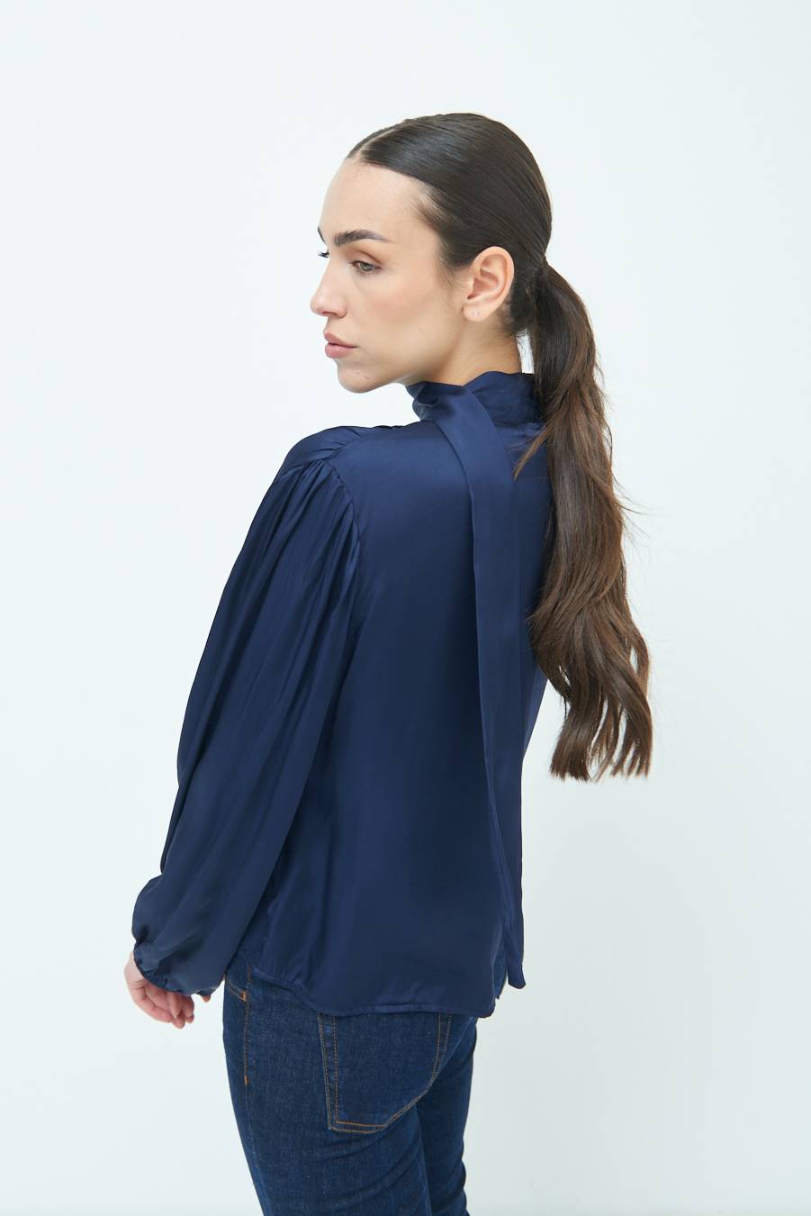 Kikisix CASACCA INCROCIO RASO VISCOSA BLU