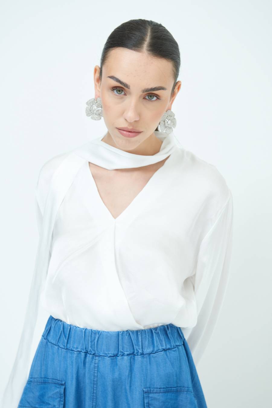 Kikisix CASACCA INCROCIO RASO VISCOSA BURRO