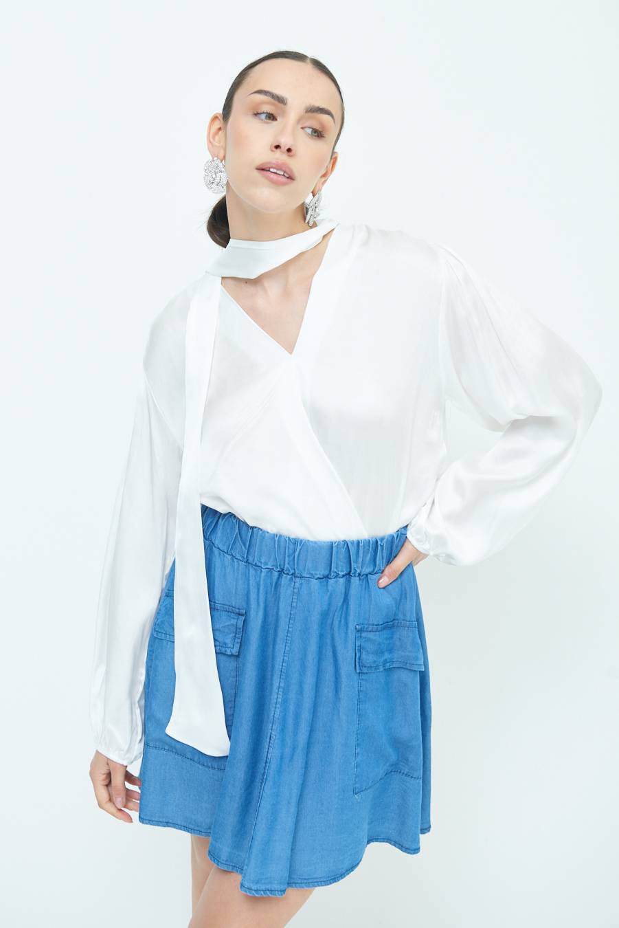 Kikisix CASACCA INCROCIO RASO VISCOSA BURRO