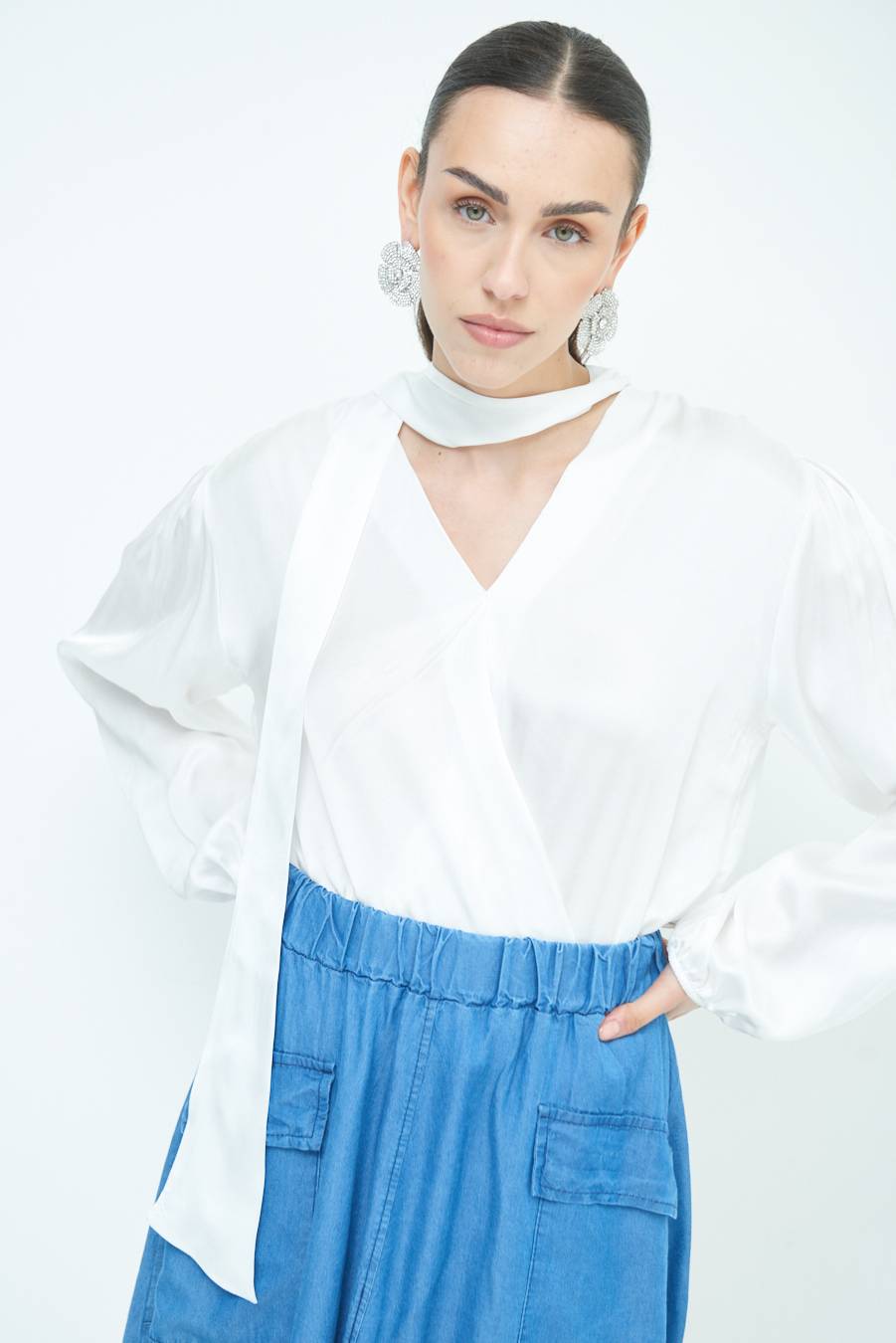 Kikisix CASACCA INCROCIO RASO VISCOSA BURRO