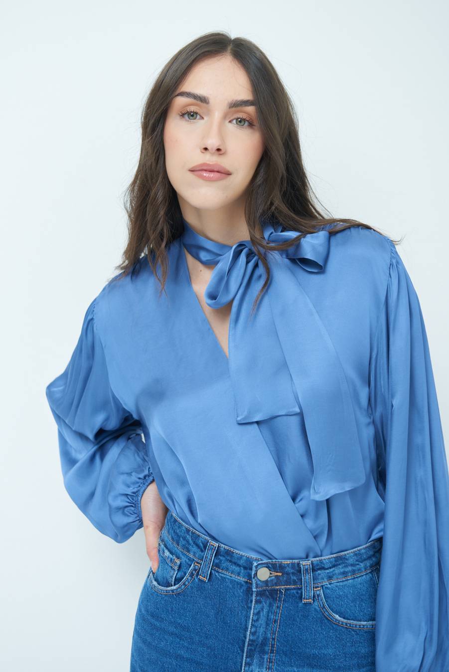 Kikisix CASACCA INCROCIO RASO VISCOSA POLVERE