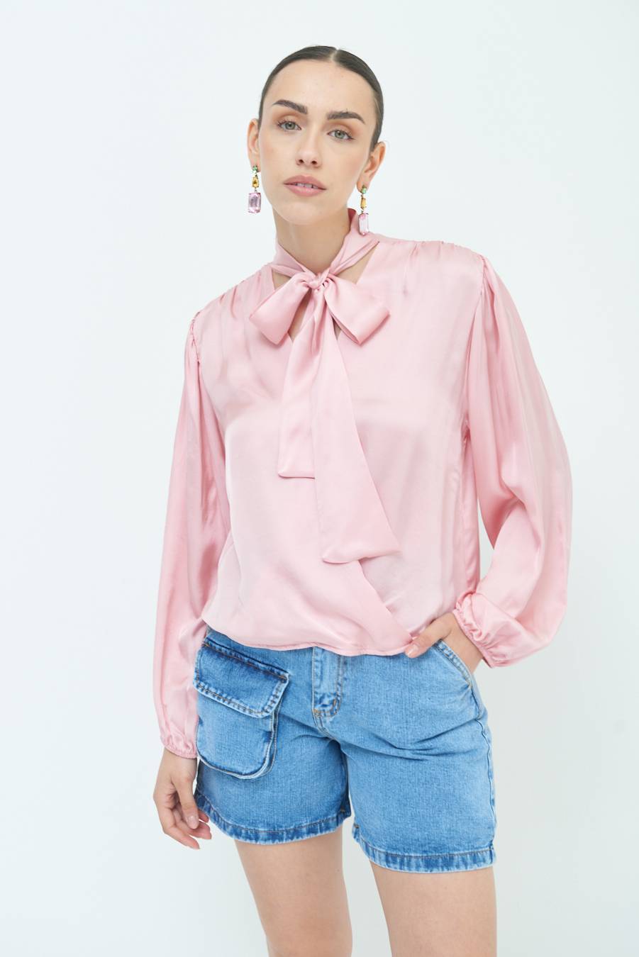 Kikisix CASACCA INCROCIO RASO VISCOSA ROSA