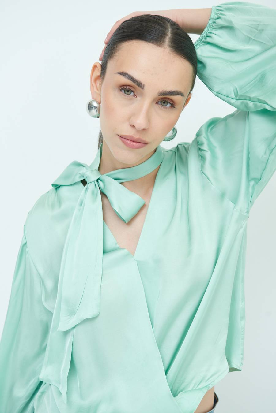 Kikisix CASACCA INCROCIO RASO VISCOSA VERDE