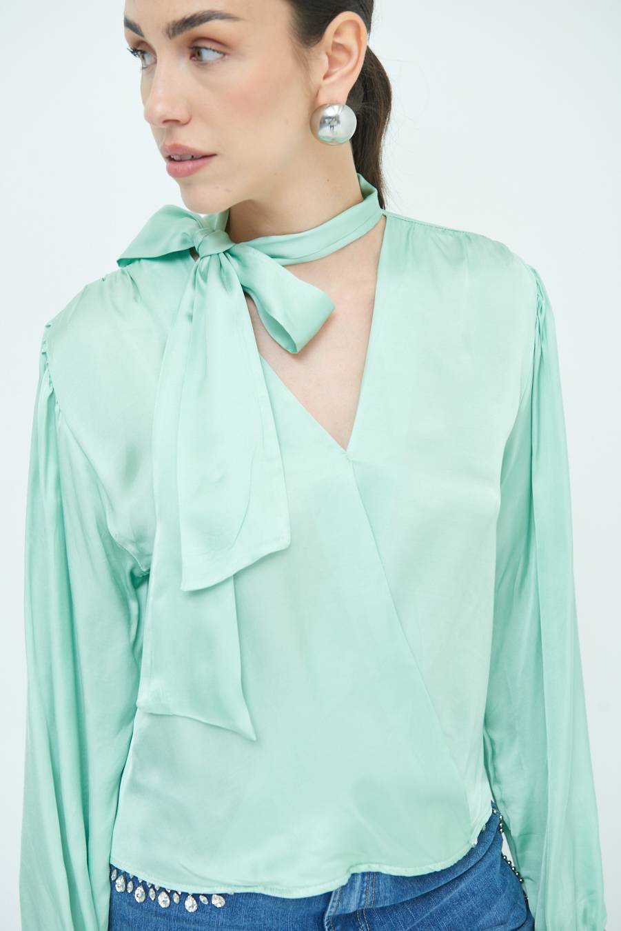 Kikisix CASACCA INCROCIO RASO VISCOSA VERDE