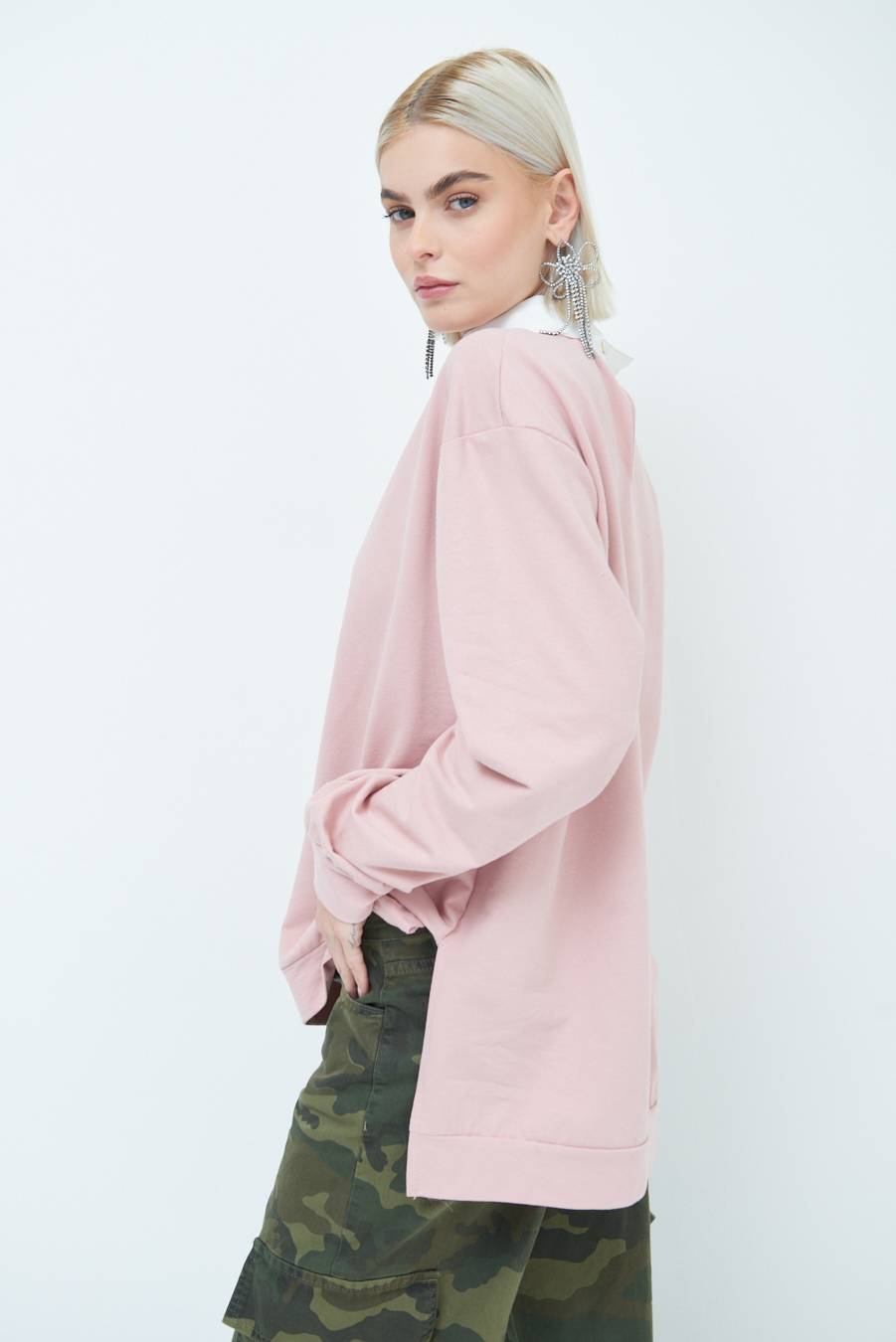 Kikisix FELPA CON COLLETTO CON STRASS CIPRIA