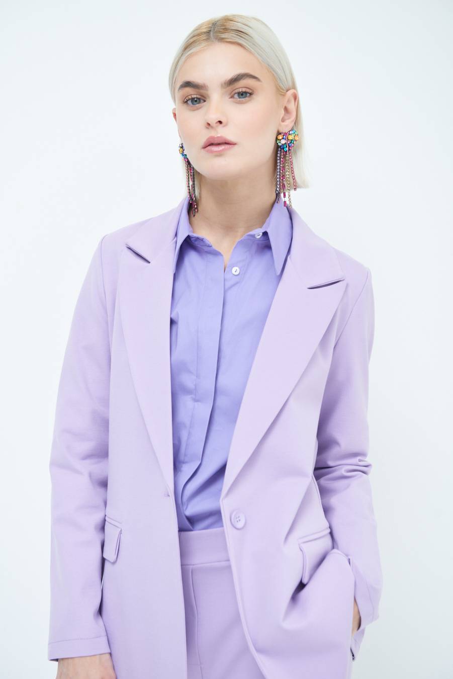 Kikisix GIACCA 1 BOTTONE BASIC LILLA