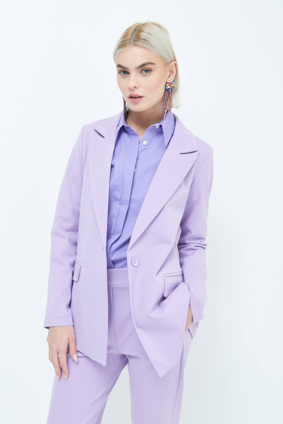 Kikisix GIACCA 1 BOTTONE BASIC LILLA