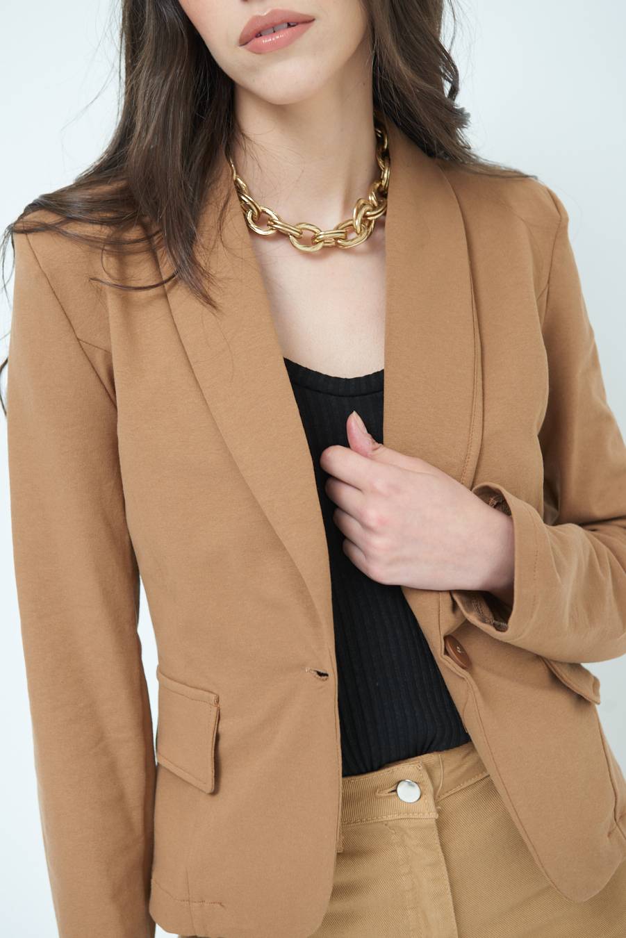 Kikisix GIACCA FELPA TABACCO