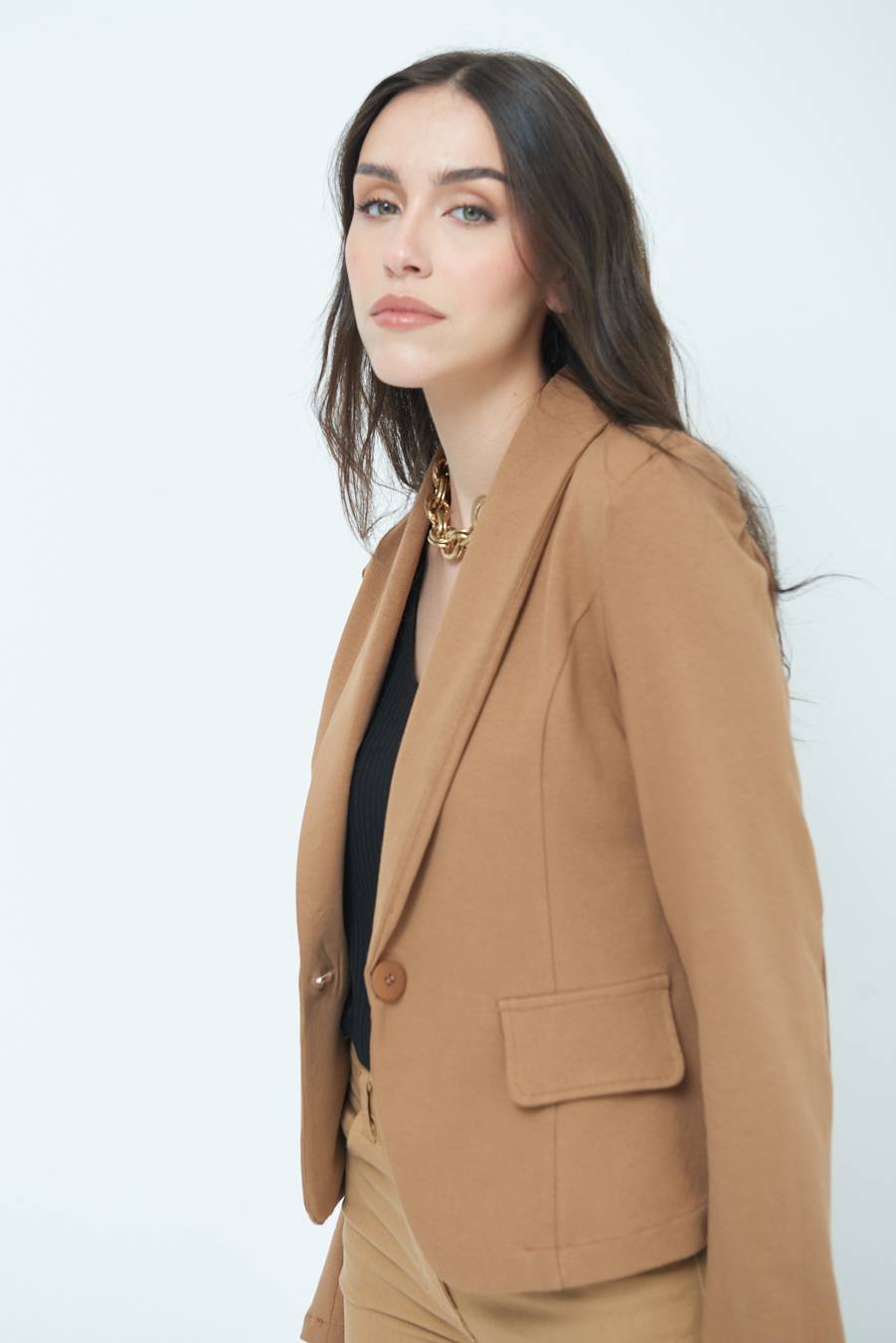 Kikisix GIACCA FELPA TABACCO