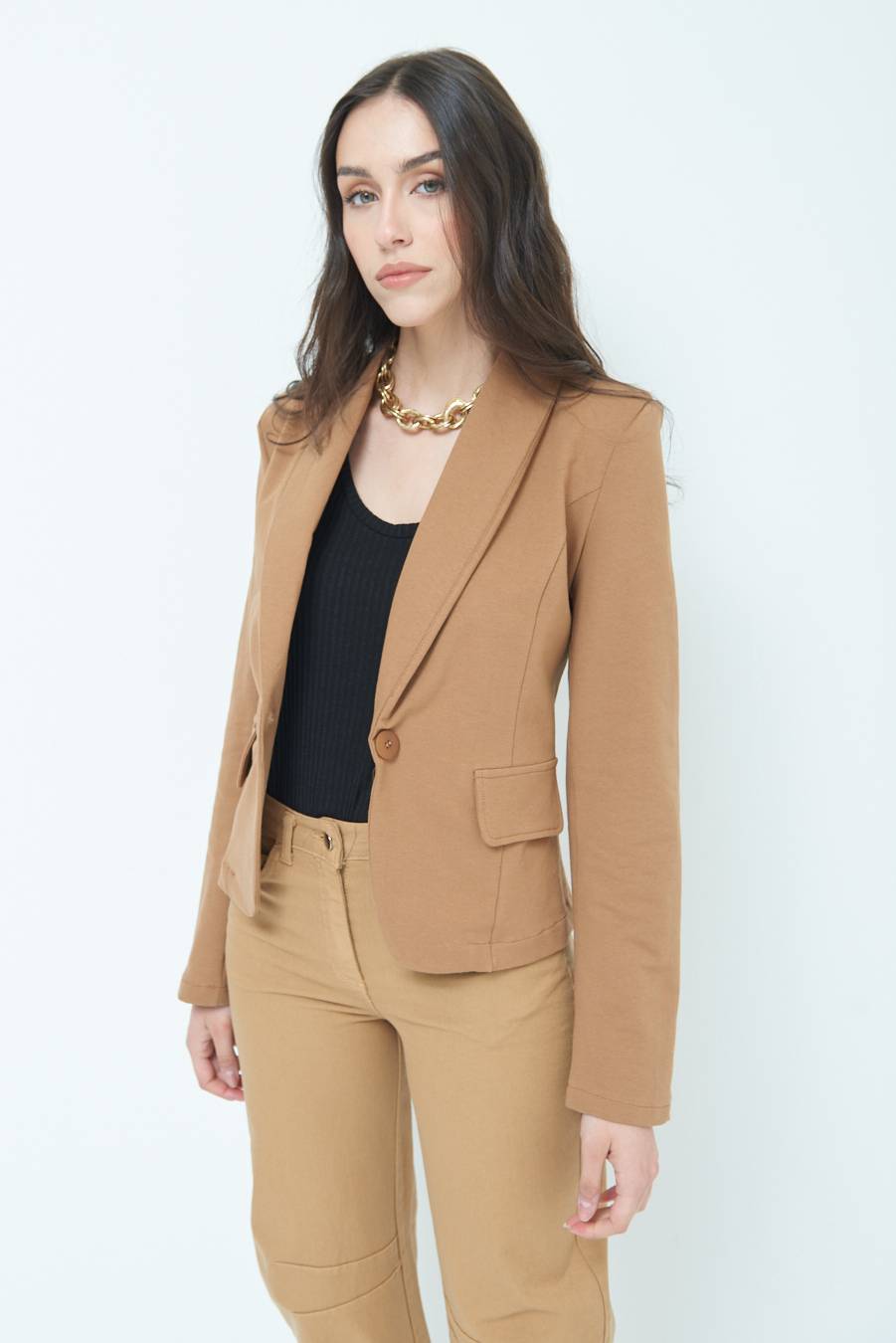 Kikisix GIACCA FELPA TABACCO