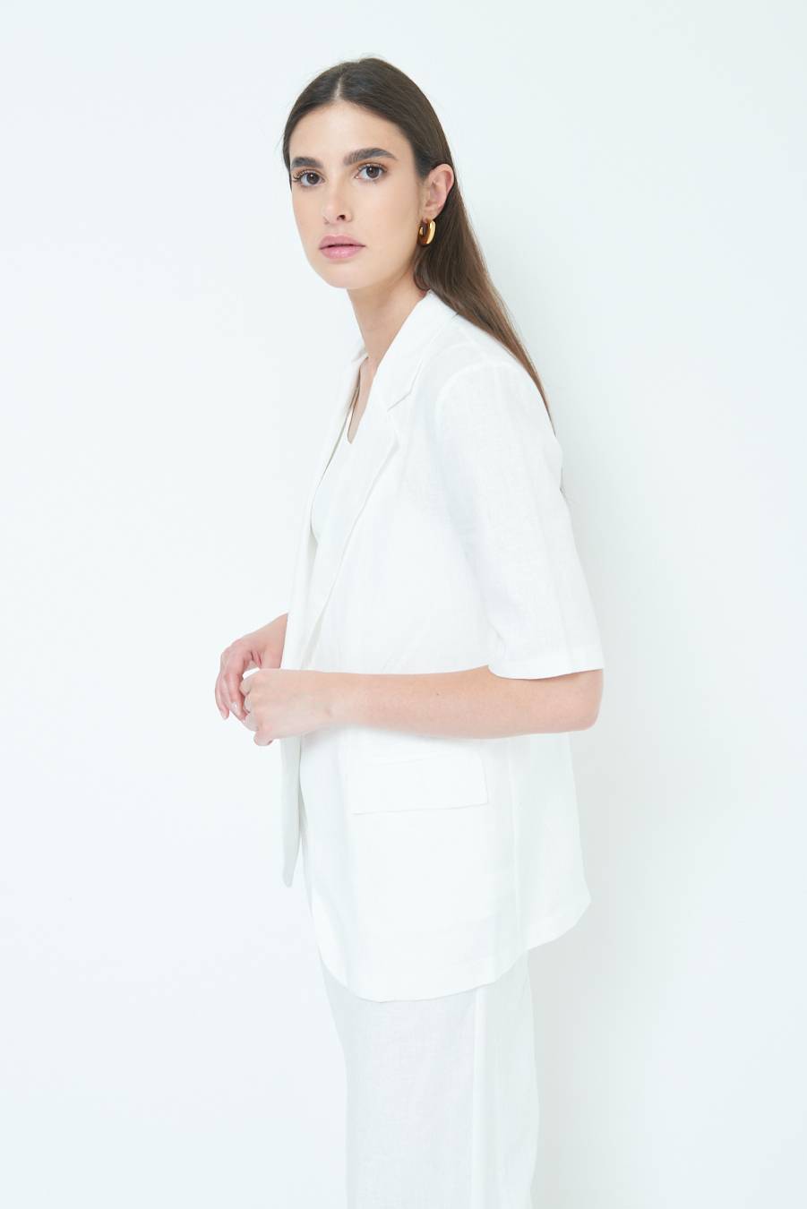 Kikisix GIACCA MEZZA MANICA BIANCO