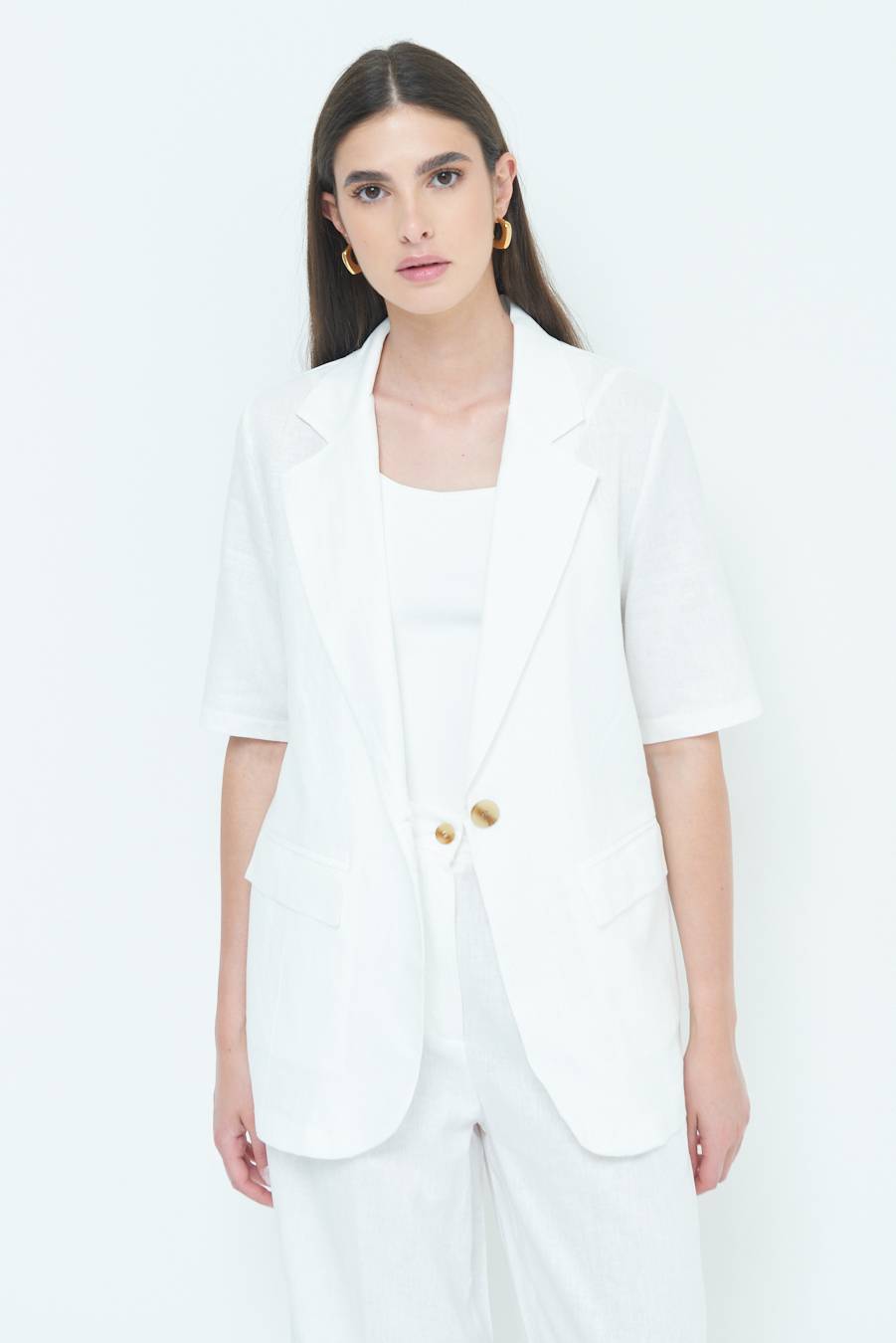 Kikisix GIACCA MEZZA MANICA BIANCO