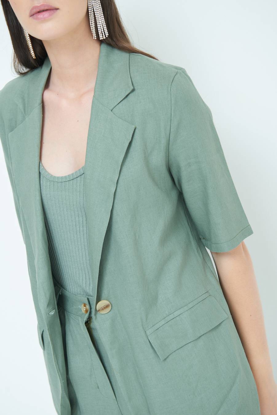 Kikisix GIACCA MEZZA MANICA VERDE MILITARE