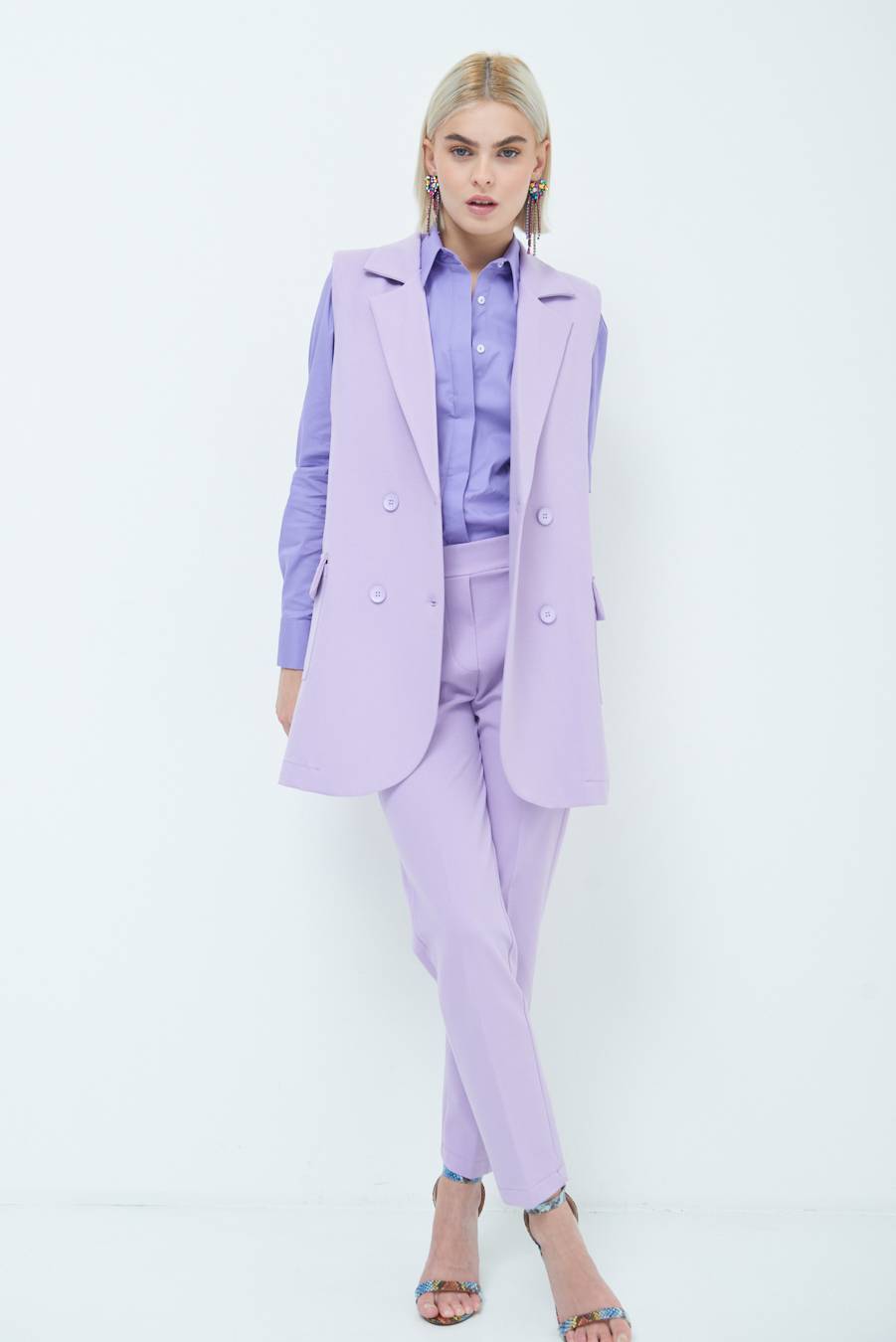 Kikisix GIACCA SMANICATA DOPPIOPETTO LILLA