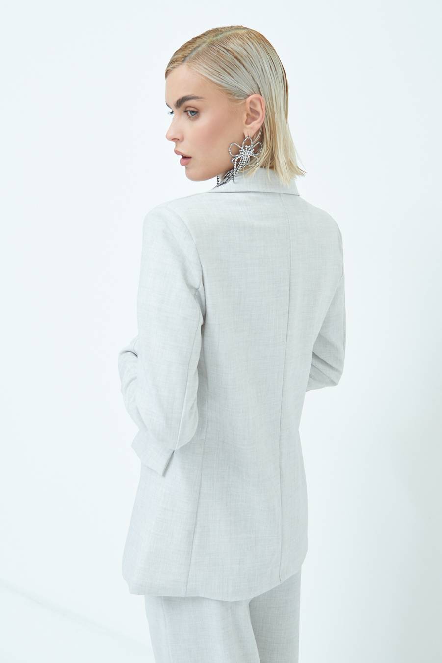 Kikisix GIACCA TESSUTO FIAMMATO GRIGIO