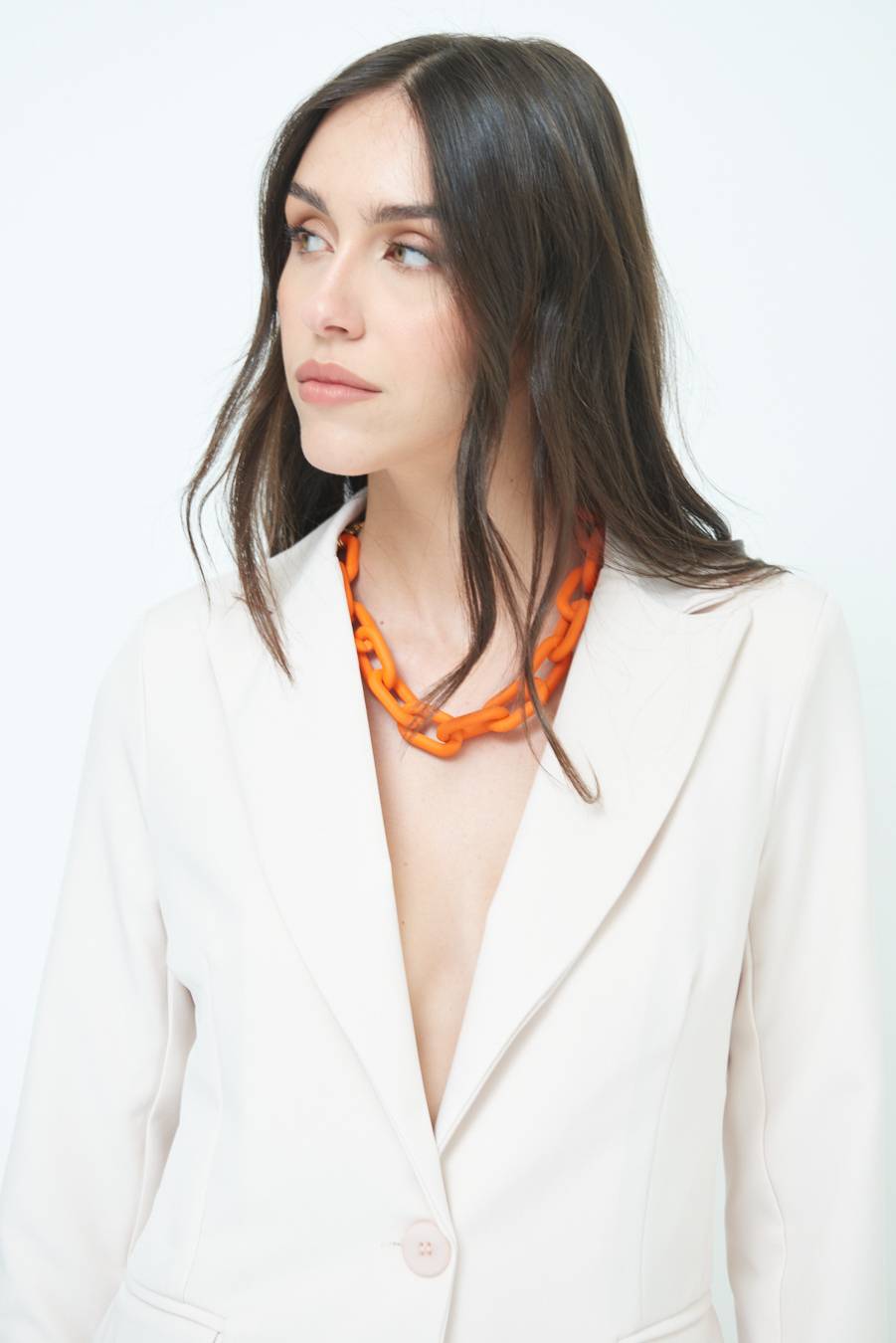 Kikisix GIACCA UN BOTTONE BEIGE