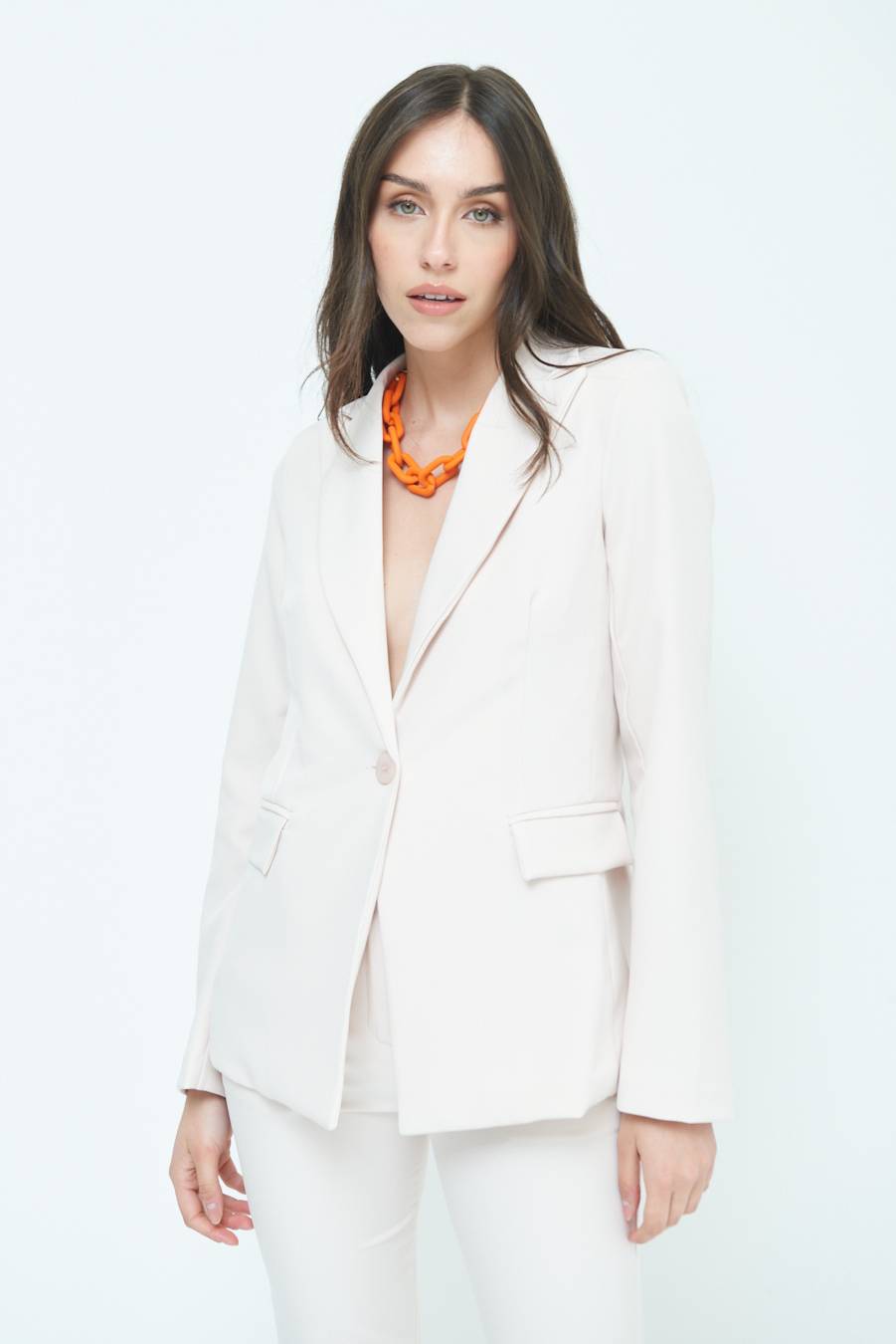 Kikisix GIACCA UN BOTTONE BEIGE