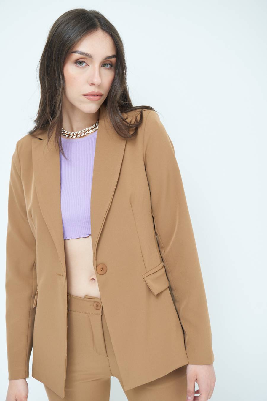 Kikisix GIACCA UN BOTTONE FANGO