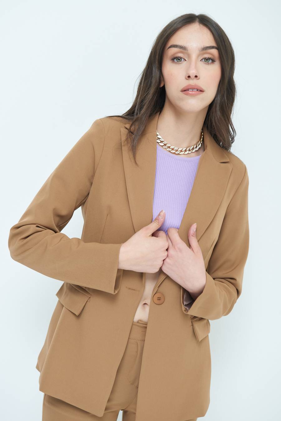 Kikisix GIACCA UN BOTTONE FANGO