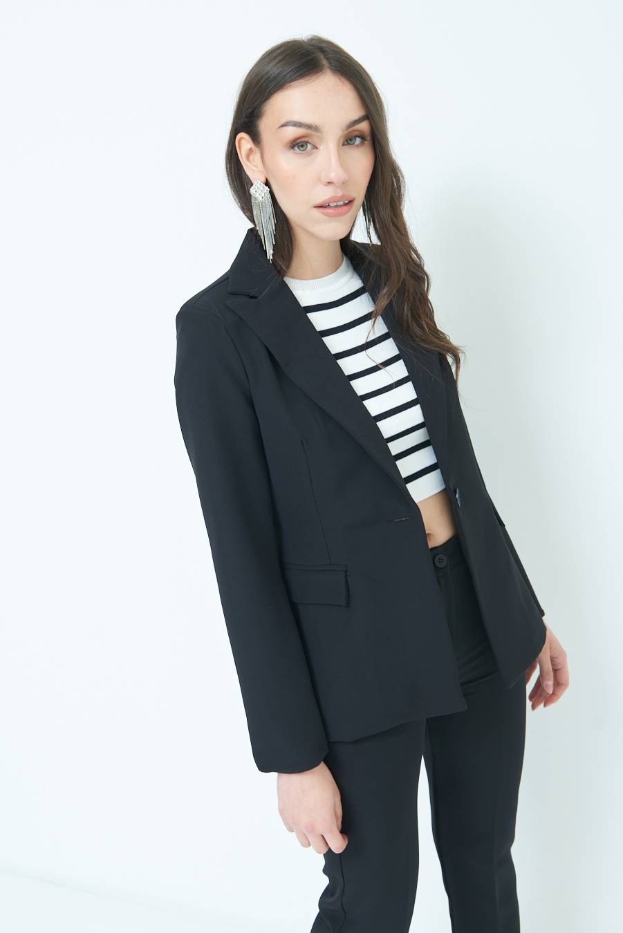 Kikisix GIACCA UN BOTTONE NERO