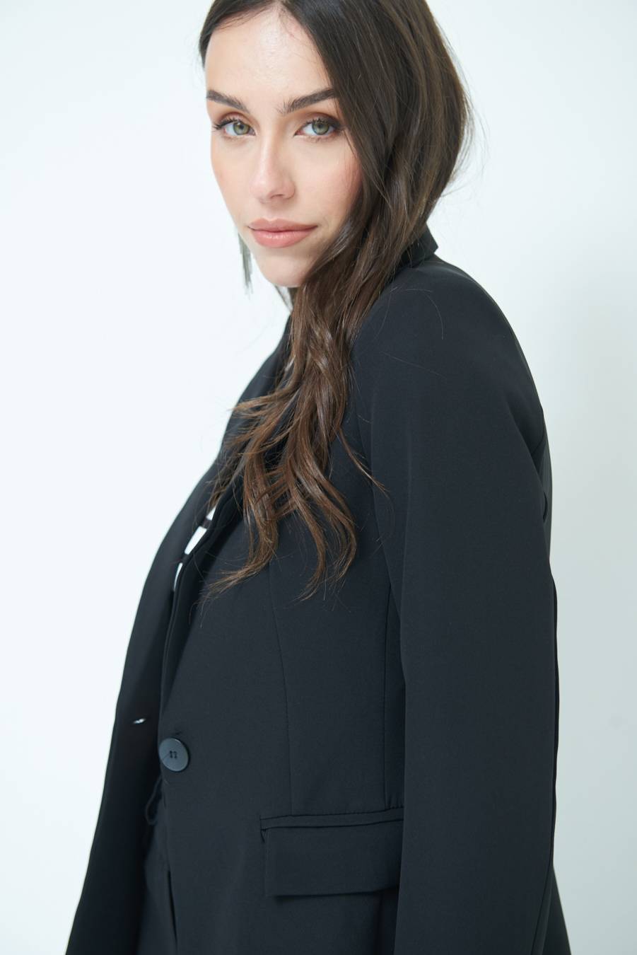 Kikisix GIACCA UN BOTTONE NERO