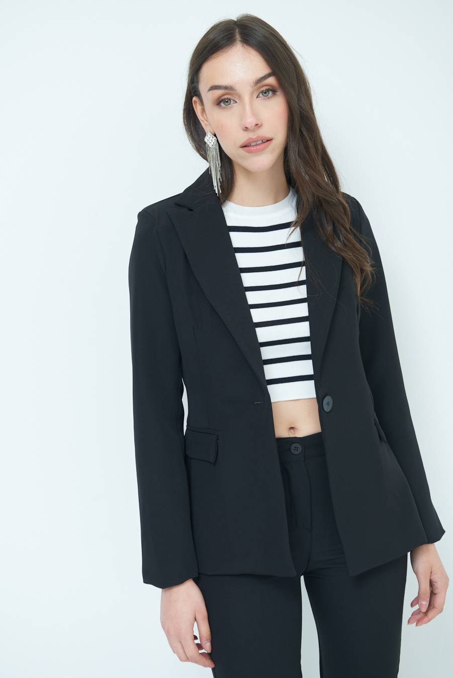 Kikisix GIACCA UN BOTTONE NERO