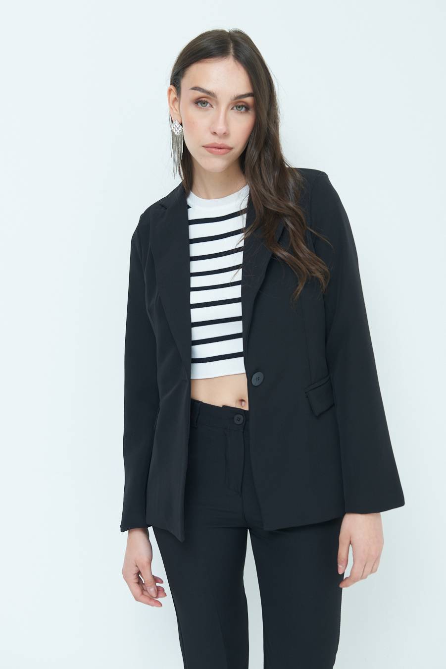 Kikisix GIACCA UN BOTTONE NERO