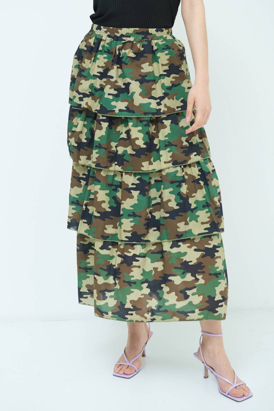 Kikisix GONNA BALZE CAMOUFLAGE VERDE MILITARE