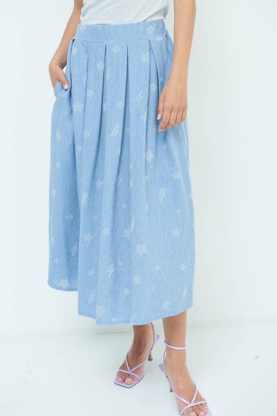 Kikisix GONNA CON STELLE E FULMINI CELESTE