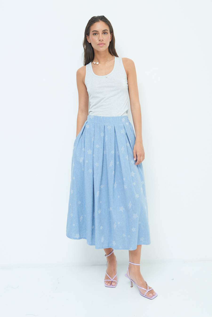 Kikisix GONNA CON STELLE E FULMINI CELESTE