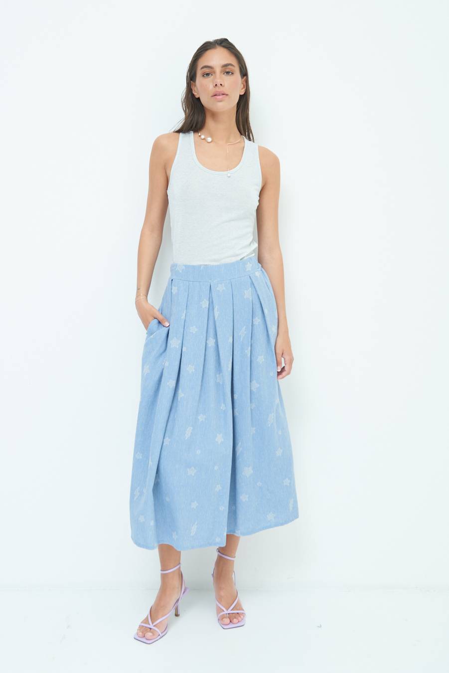 Kikisix GONNA CON STELLE E FULMINI CELESTE