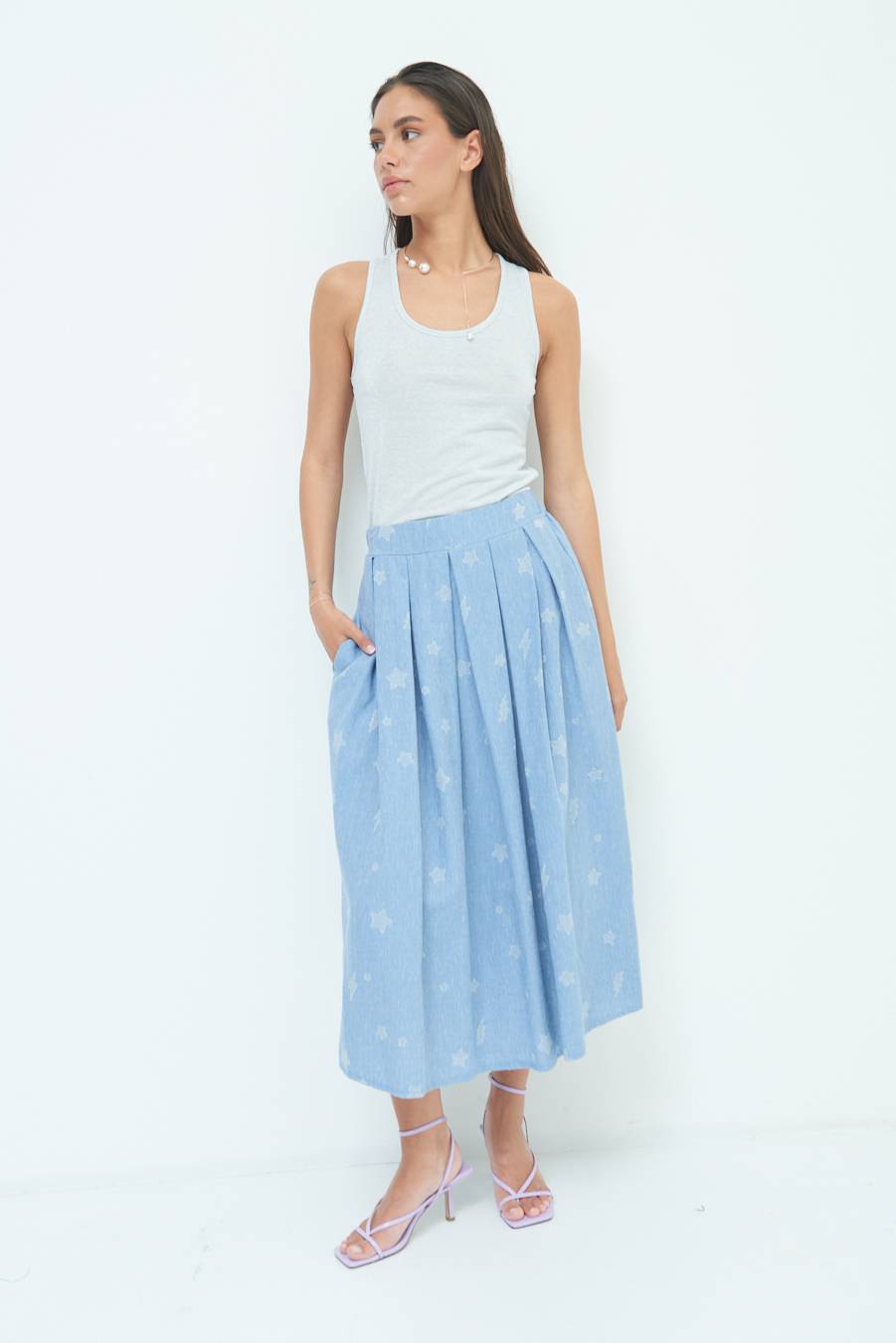 Kikisix GONNA CON STELLE E FULMINI CELESTE