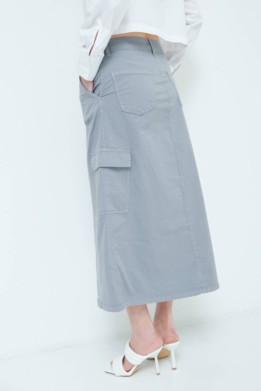 Kikisix GONNA CON TASCONI GRIGIO